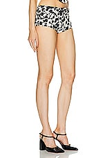 AREA Dalmatian Denim Hot Short in Black & Off White, view 2, click to view large image.