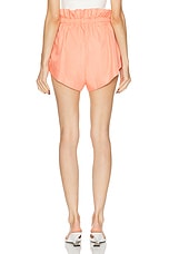 AREA Ruffle Waist Track Short in Sweet Salmon, view 4, click to view large image.