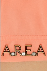 AREA Ruffle Waist Track Short in Sweet Salmon, view 6, click to view large image.