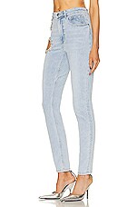 AREA Crystal Grape Cutout Skinny Pant in Light Blue, view 3, click to view large image.