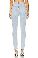 AREA Crystal Grape Cutout Skinny Pant in Light Blue, view 4, click to view large image.