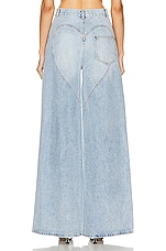 AREA Wide Leg Crystal Slit Pant in Light Blue, view 3, click to view large image.