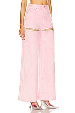 AREA Wide Leg Crystal Slit in Powder Pink, view 2, click to view large image.