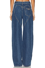 AREA Heart Cutout Wide Leg in Multi Denim Wash, view 4, click to view large image.