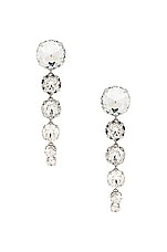 AREA Crystal Drop Earrings in Silver, view 1, click to view large image.