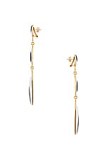 AREA Enamel Eye Drop Earrings in Antique Gold, view 2, click to view large image.