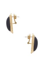 AREA Gemstone Stud Earrings in Antique Gold, view 2, click to view large image.