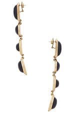 AREA Gemstone Chandelier Earrings in Antique Gold, view 2, click to view large image.