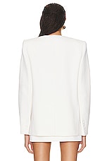 AREA Crystal Claw Relaxed Blazer in Ivory, view 4, click to view large image.