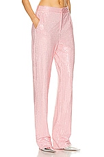 AREA Crystal Embellished Straight Leg Pant in Candy Rose, view 2, click to view large image.