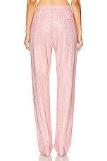 AREA Crystal Embellished Straight Leg Pant in Candy Rose, view 3, click to view large image.