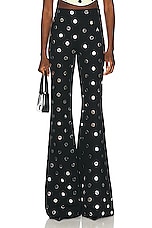 AREA Polka Dot Flare Pant in Black, view 1, click to view large image.