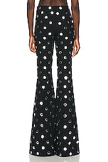 AREA Polka Dot Flare Pant in Black, view 3, click to view large image.