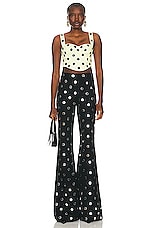 AREA Polka Dot Flare Pant in Black, view 4, click to view large image.