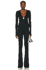 AREA Star Stud Flare Pant in Black, view 4, click to view large image.
