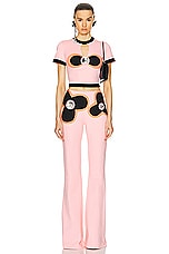 AREA Colorblock Flower Pant in Multi Pink, view 4, click to view large image.