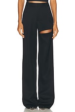 AREA Asymmetric Slit Pant in Black, view 1, click to view large image.