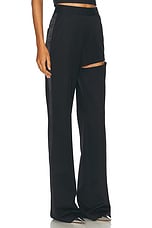 AREA Asymmetric Slit Pant in Black, view 2, click to view large image.