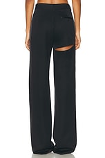 AREA Asymmetric Slit Pant in Black, view 4, click to view large image.