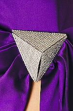 AREA Draped Bow Mini Skirt in Purple, view 6, click to view large image.