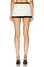 AREA Crystal Grape Velvet Chain Mini Skirt in Ivory, view 3, click to view large image.