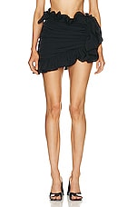 AREA Ruffle Mini Skirt in Black, view 1, click to view large image.