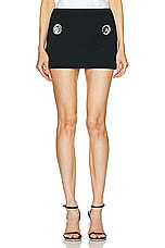 AREA Jumbo Crystal Mini Skirt in Black, view 1, click to view large image.