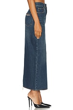 AREA Slit Midi Skirt in Dark Medium Wash, view 3, click to view large image.