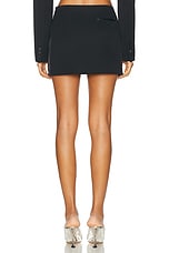 AREA Flower Slit Mini Skirt in Black, view 4, click to view large image.