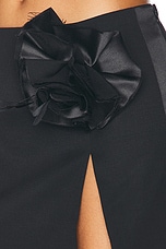 AREA Flower Slit Mini Skirt in Black, view 6, click to view large image.