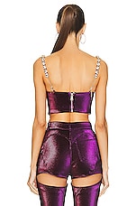 AREA Mussel Cup Bustier Top in Purple, view 3, click to view large image.