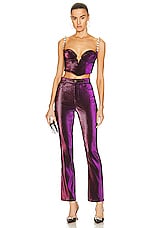 AREA Mussel Cup Bustier Top in Purple, view 4, click to view large image.