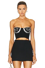 AREA Crystal Watermelon Cup Bustier in Black, view 1, click to view large image.