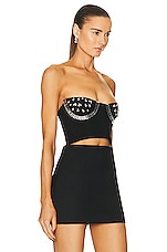AREA Crystal Watermelon Cup Bustier in Black, view 2, click to view large image.