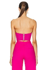 AREA Crystal Watermelon Cup Bustier in Fuchsia, view 3, click to view large image.