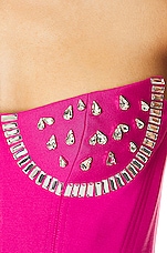 AREA Crystal Watermelon Cup Bustier in Fuchsia, view 5, click to view large image.