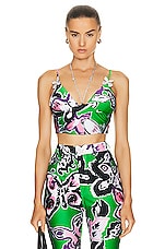 AREA Butterfly Printed Cami Top in Green Multi, view 1, click to view large image.