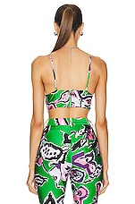 AREA Butterfly Printed Cami Top in Green Multi, view 3, click to view large image.