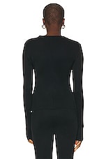AREA Star Stud Long Sleeve Top in Black, view 3, click to view large image.