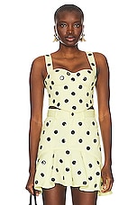 AREA Polka Dot Bustier in Cream Yellow, view 1, click to view large image.
