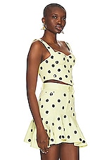AREA Polka Dot Bustier in Cream Yellow, view 2, click to view large image.