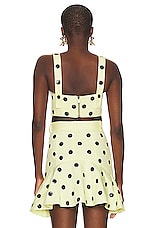AREA Polka Dot Bustier in Cream Yellow, view 3, click to view large image.