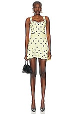 AREA Polka Dot Bustier in Cream Yellow, view 4, click to view large image.
