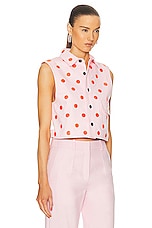 AREA Polka Dot Sleeveless Top in Powder Pink, view 2, click to view large image.