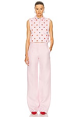 AREA Polka Dot Sleeveless Top in Powder Pink, view 4, click to view large image.