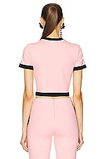 AREA Colorblock Bustier Cup T-shirt in Multi Pink, view 3, click to view large image.