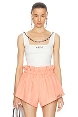 AREA Nameplate Tank Top in Whipped White, view 1, click to view large image.