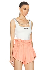 AREA Nameplate Tank Top in Whipped White, view 2, click to view large image.