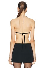 AREA Jumbo Crystal Halter Top in Black, view 3, click to view large image.