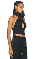 AREA Halter Top in Black, view 2, click to view large image.